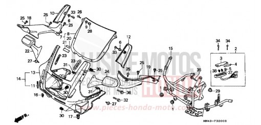 PANNEAU SUPERIEUR CBR600FK de 1989